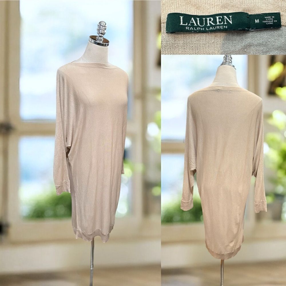 RALPH LAUREN Silk Modal SweaterTunic Dress Size M
